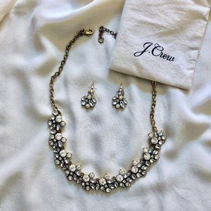 J. Crew Gold and Silver Floral Necklace